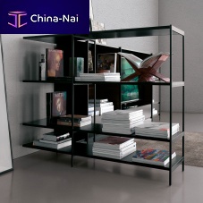 Free-standing bookcase XYmodularcontemporaryoak