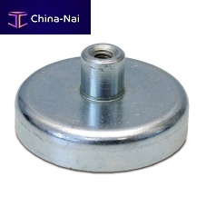 NdFeB magnet 401, 404, 405 seriesflat pot holdingpotwith threaded insert