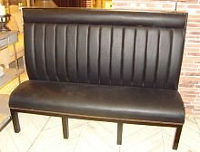 Traditional upholstered bench DOLCE VITA leatherwith backrestblack