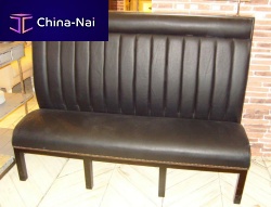 Traditional upholstered bench DOLCE VITA leatherwith backrestblack