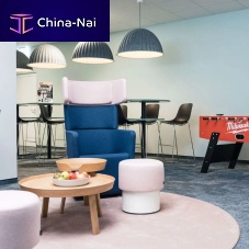 Contemporary pouf PARCS POP-UPfabricleatherround