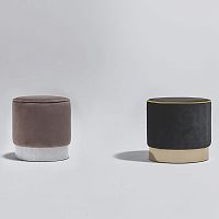 Contemporary pouf EASYfabricpolished stainless steel