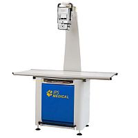 Veterinary X-ray table with tube stand