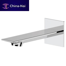 Chrome-plated brass washbasin spout 130ICwall-mounted