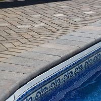 Stone swimming pool coping