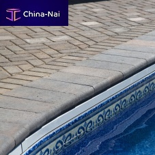 Stone swimming pool coping