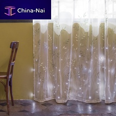 Nature pattern sheer curtain fabric MEADOWPESwashableembroidered