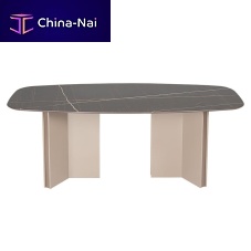 Contemporary table Ruby glassmarblemetal base