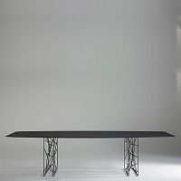 Contemporary table SYNAPSISoakhemlockglass