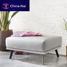 Contemporary ottoman COSTURAfabricleatherrectangular