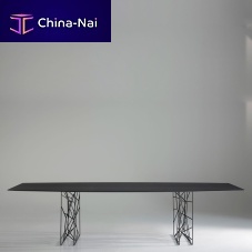 Contemporary table SYNAPSISoakhemlockglass