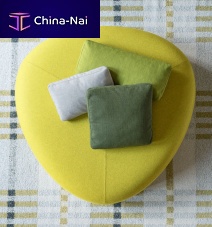 Contemporary ottoman KIPUfabricleatherwith removable cover