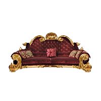 New Baroque design sofa 3606DV3Bfabricredsolid wood