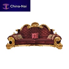 New Baroque design sofa 3606DV3Bfabricredsolid wood