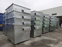 Steel waste container industrial wasteopenrear-emptying