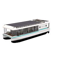 Catamaran houseboat INDIE inboardelectricsolar