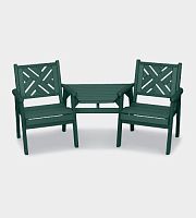 Traditional armchair CHIPPENDALE: NA recycled plasticbuilt-in tableblack