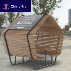 Contemporary picnic table URBAN SHELTER THE BREATH STREET 2woodenin WPCgalvanised steel base