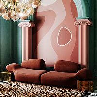 Contemporary sofa Bette velvetbrownbeige