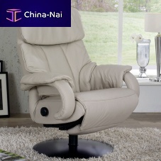 Contemporary relaxing armchair COSYFORM : 7025leatherstainless steelwith footrest