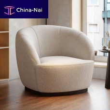 Contemporary armchair Clubfabricwalnutwith footrest