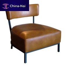 Contemporary fireside chair Alfaleatherpainted aluminumwith removable cover