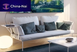 Modular sofa POISSYcontemporaryfabricwhite