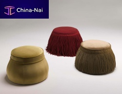 Traditional pouf KIR ROYAL/P - 6102fabricroundupholstered