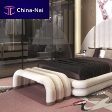 Contemporary ottoman TURNERvelvetpolished brassother shapes