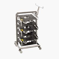 Storage trolley handlingcleaningshelf