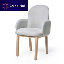 Contemporary chair DOSTindoorfabricwooden base