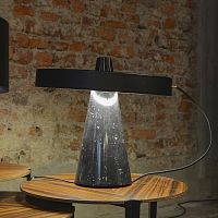 Table lamp ED039aluminumbronzestone