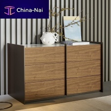 Contemporary chest of drawers Aureoceramicwood veneerwalnut