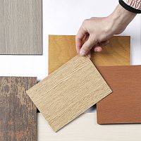 Plain decorative laminate DEBO-Compact 06wood lookstone lookmetal look
