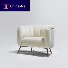 Contemporary armchair DALIfabricbrushed stainless steel