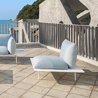 Contemporary fireside chair KONASunbrella®aluminumwith removable cushion