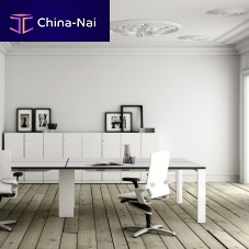 Contemporary boardroom table UMlaminatemetalmetal base