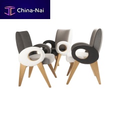 Contemporary restaurant chair AMIindoorfabricoak base