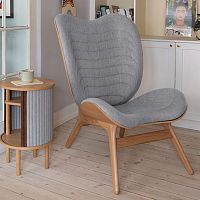 Contemporary lounge chair A CONVERSATION PIECEleatherwood veneerpolyester
