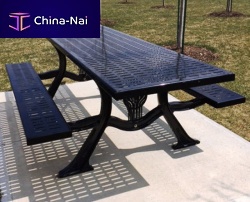Contemporary picnic table VANTAGEsteelcast aluminumrectangular