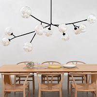 Contemporary chandelier 38V Seriesblown glassstainless steel5 light