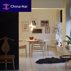 Contemporary table pp70 solid woodwooden baseround