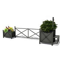 Fence with bars Urbana Set 2 for public spacessteelstraight