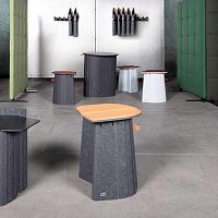 Contemporary stool DS-5010 Agilityleatherfabric basefelt base