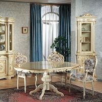 Classic dining table ART.9903 lacquered woodovalhome