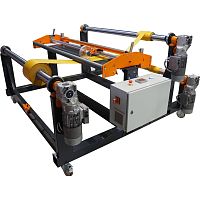 Plastic film slitter-rewinder automatic