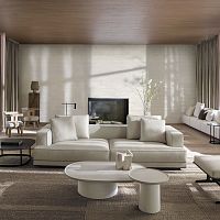 Contemporary sofa AUGUSTOfabricgraybrown