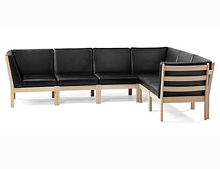 Corner sofa GE 280 contemporaryleatherblack