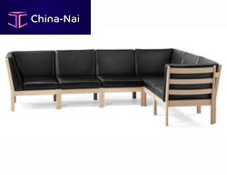 Corner sofa GE 280 contemporaryleatherblack