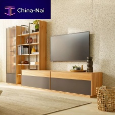 Contemporary TV wall unit LINAoakwalnutbeech